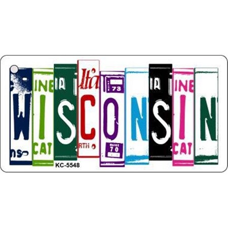 SMART BLONDE Wisconsin License Plate Tag Art Metal Novelty Aluminum Key Chain KC-5548